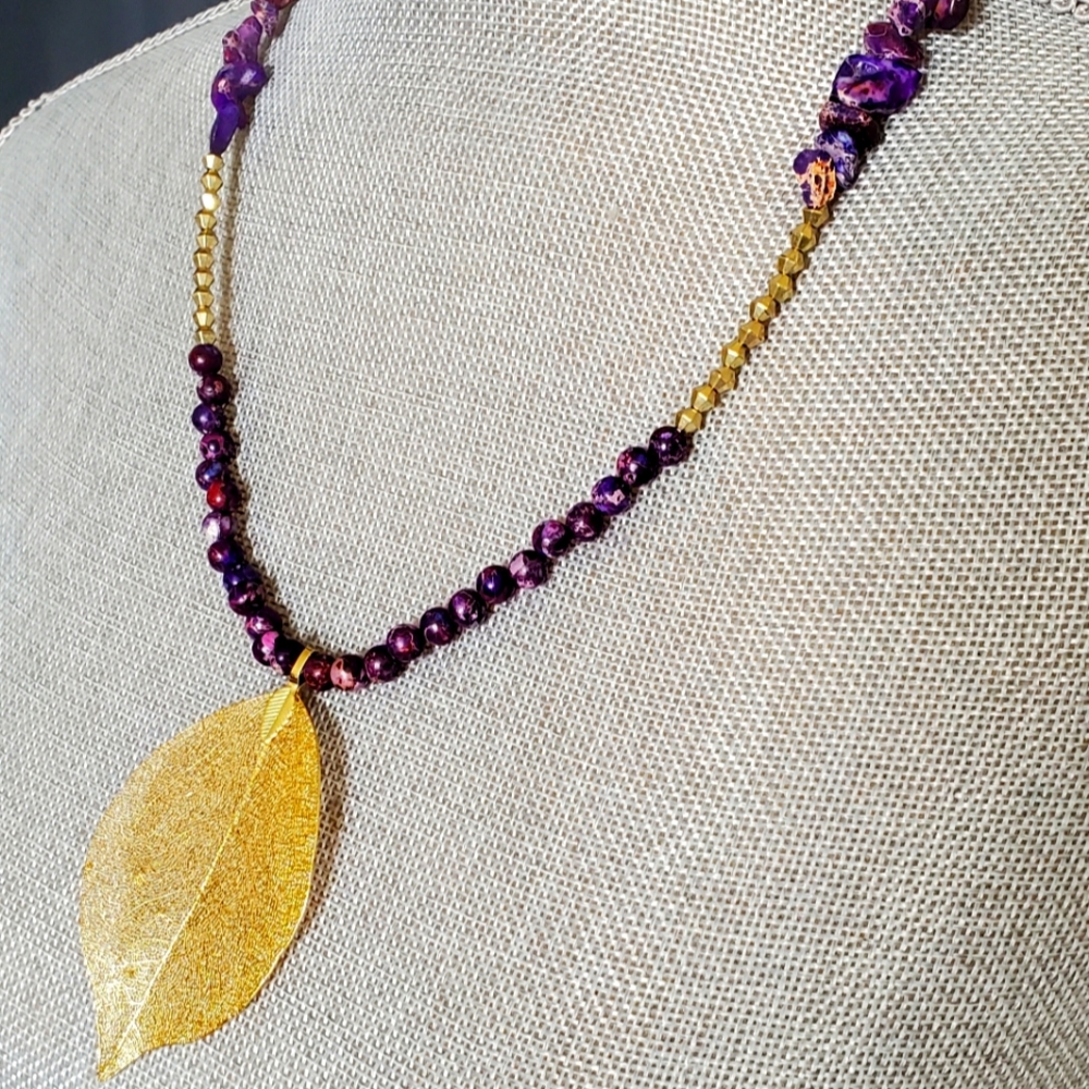 Purple Jasper Beaded Necklace